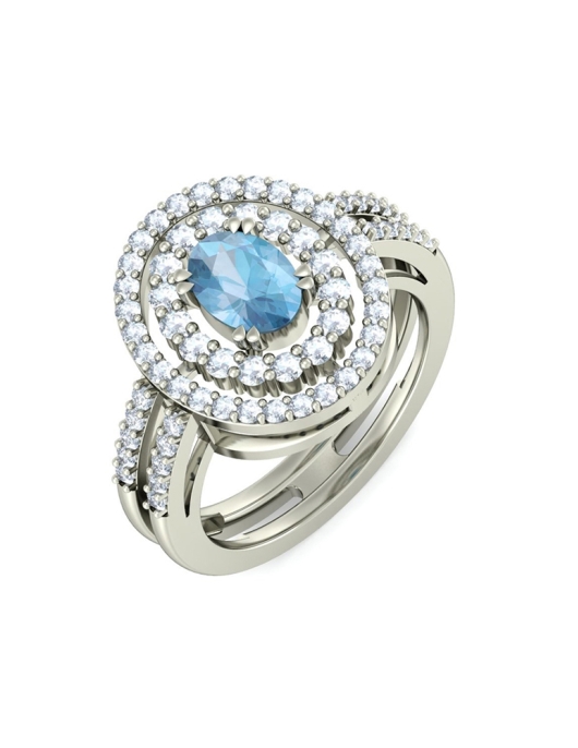 1pc 18k Gold Plated European & American Style Grandmother Green Glass Gemstone Ring With Glossy Surface For Women